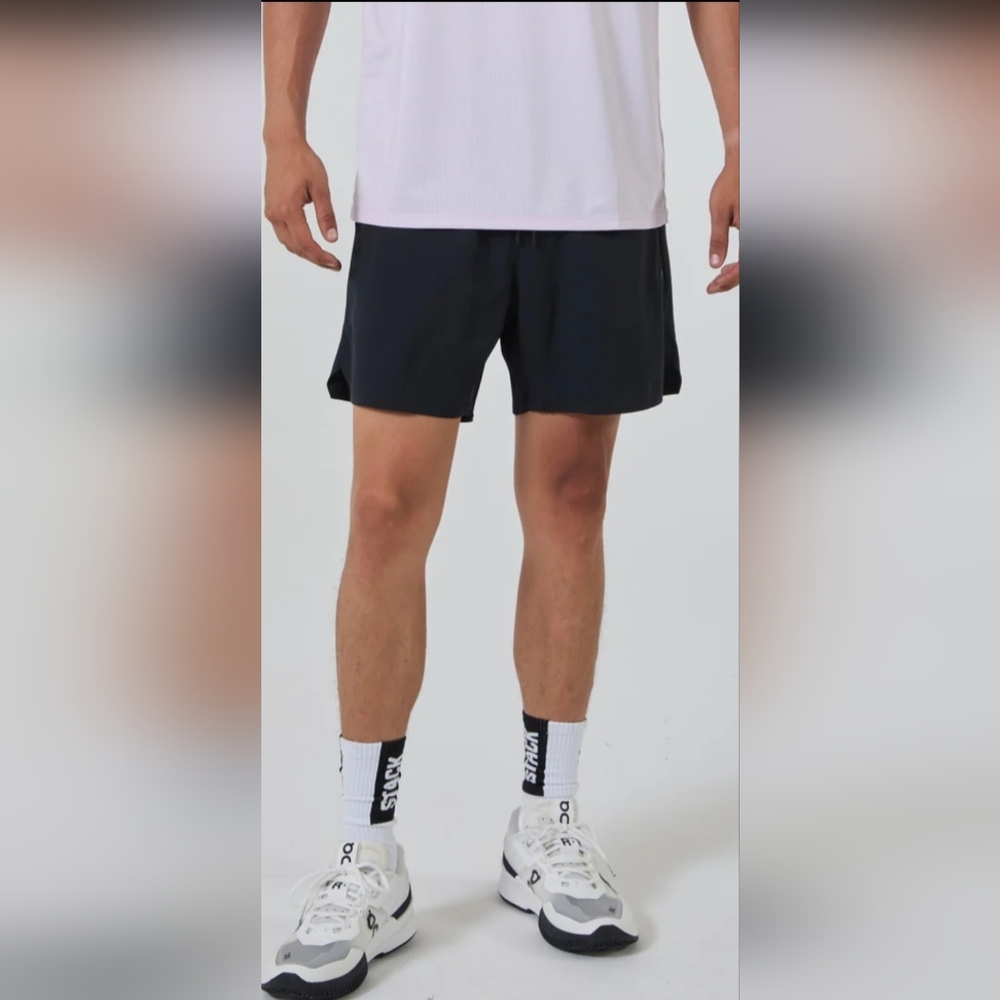 Stack Athletics SEALED! NWT! Tourney Short 6" Linerless in Black. Sz Md. R2S!!